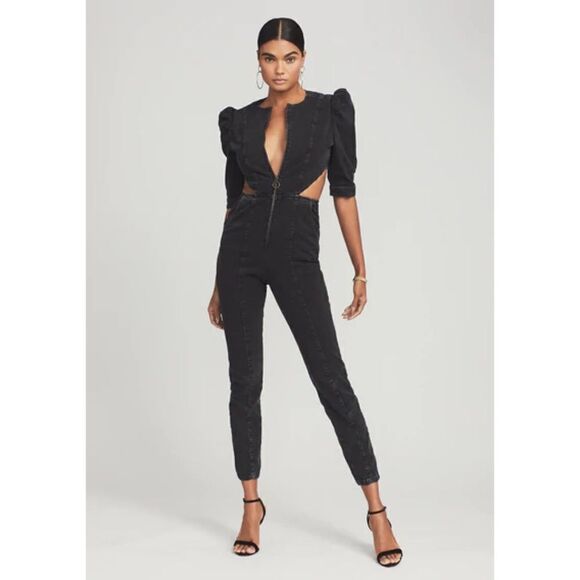 Retrofête Kiara Jumpsuit in Jet Black - Picture 1 of 15